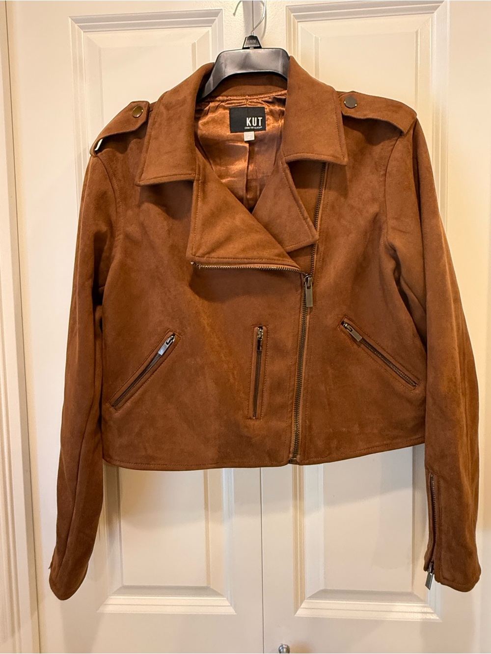 Kut from the Kloth Women's Chestnut Suede Moto Jacket